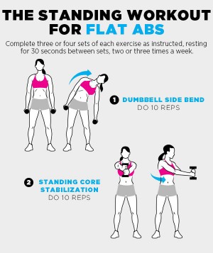 4 Standing Super Flat Ab Exercises for Women